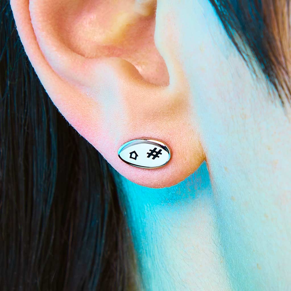 T9 Stud Earring - # Pound